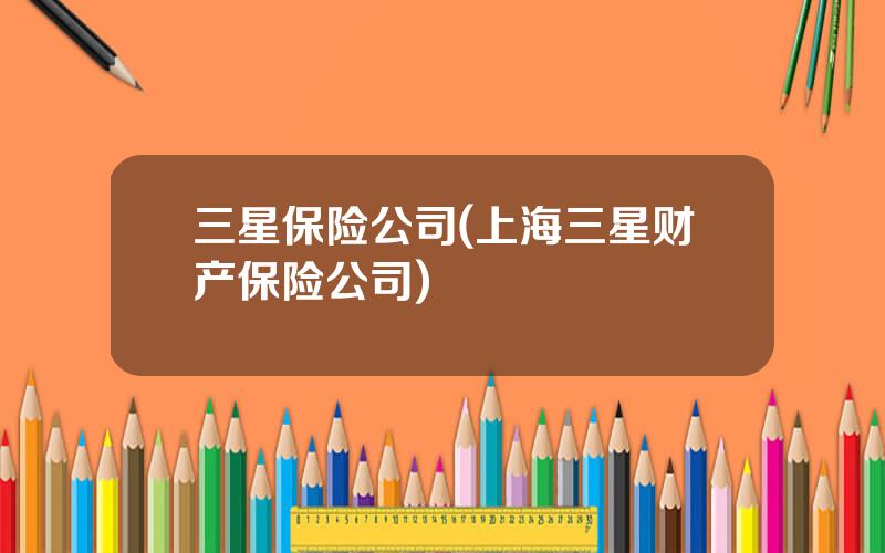 三星保险公司(上海三星财产保险公司)