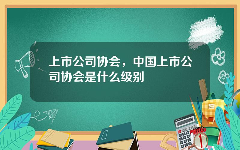 上市公司协会，中国上市公司协会是什么级别