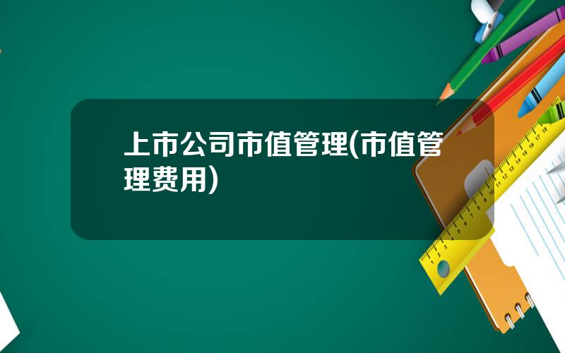 上市公司市值管理(市值管理费用)