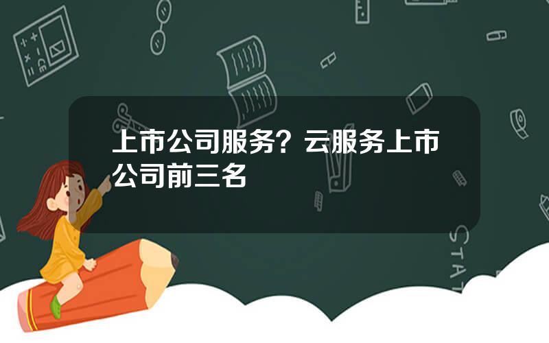上市公司服务？云服务上市公司前三名