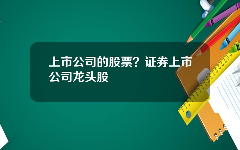 上市公司的股票？证券上市公司龙头股