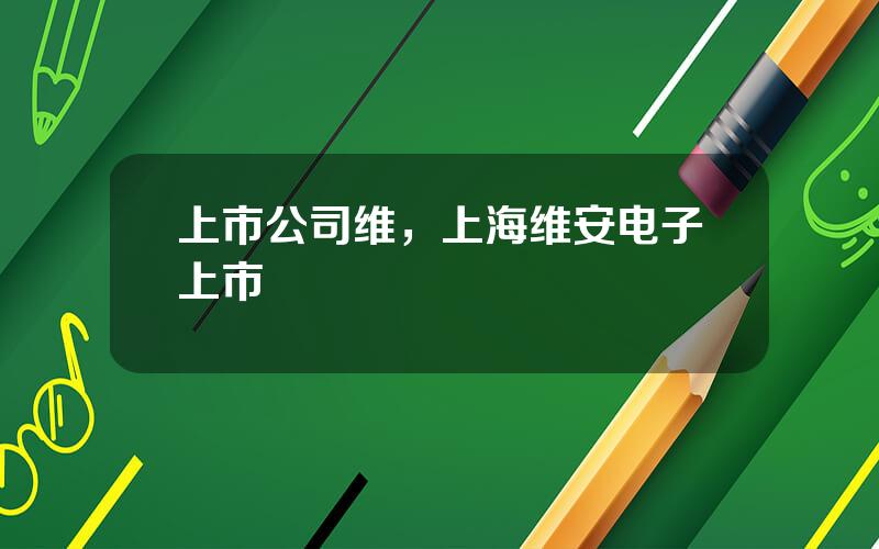 上市公司维，上海维安电子上市