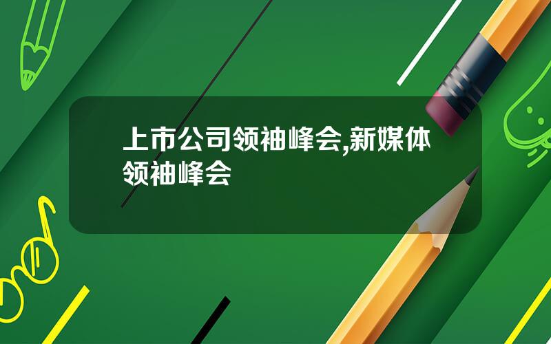 上市公司领袖峰会,新媒体领袖峰会