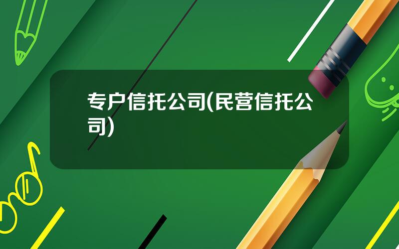 专户信托公司(民营信托公司)