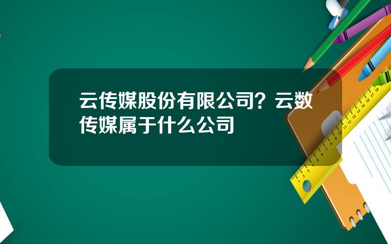 云传媒股份有限公司？云数传媒属于什么公司