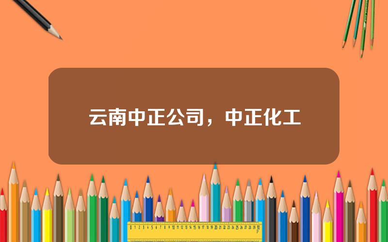 云南中正公司，中正化工