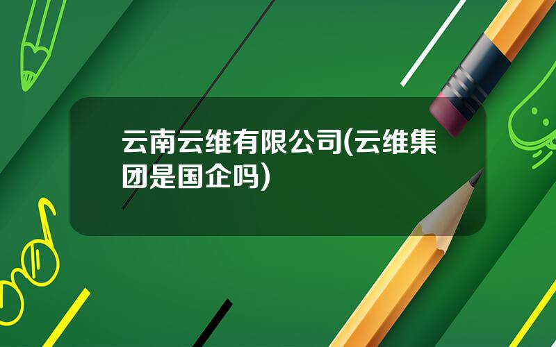 云南云维有限公司(云维集团是国企吗)