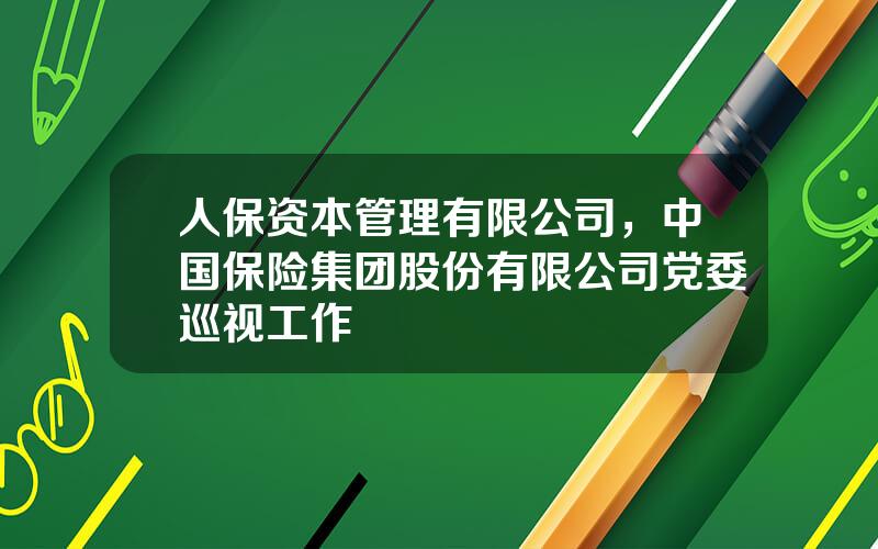 人保资本管理有限公司，中国保险集团股份有限公司党委巡视工作