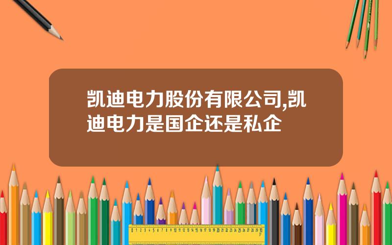 凯迪电力股份有限公司,凯迪电力是国企还是私企