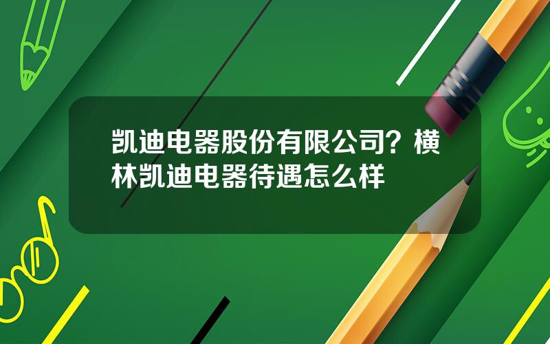 凯迪电器股份有限公司？横林凯迪电器待遇怎么样