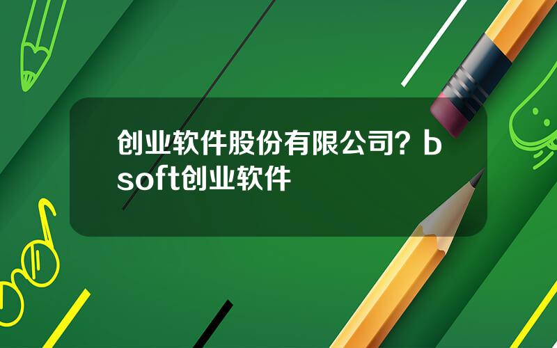 创业软件股份有限公司？bsoft创业软件