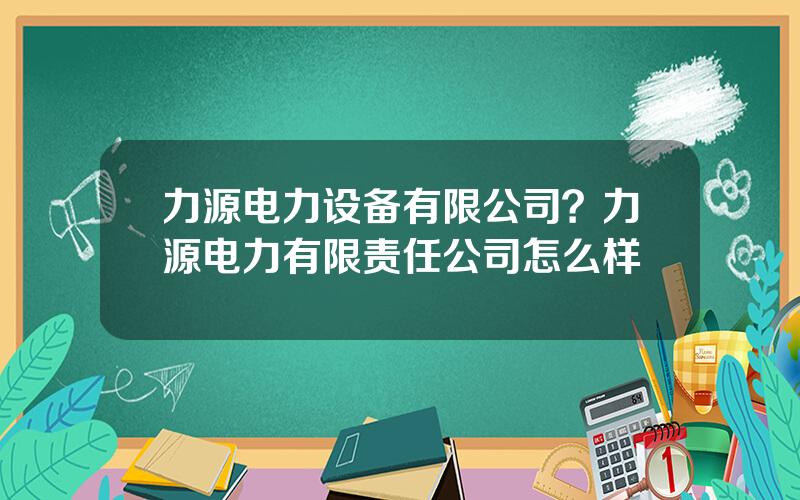 力源电力设备有限公司？力源电力有限责任公司怎么样