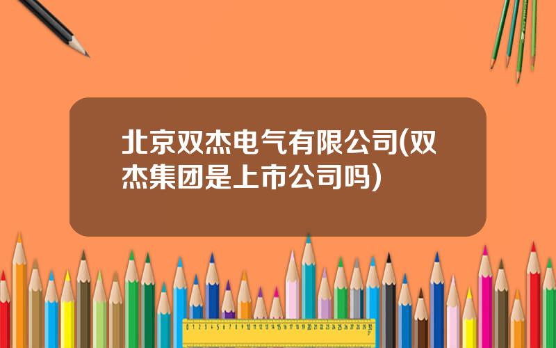 北京双杰电气有限公司(双杰集团是上市公司吗)