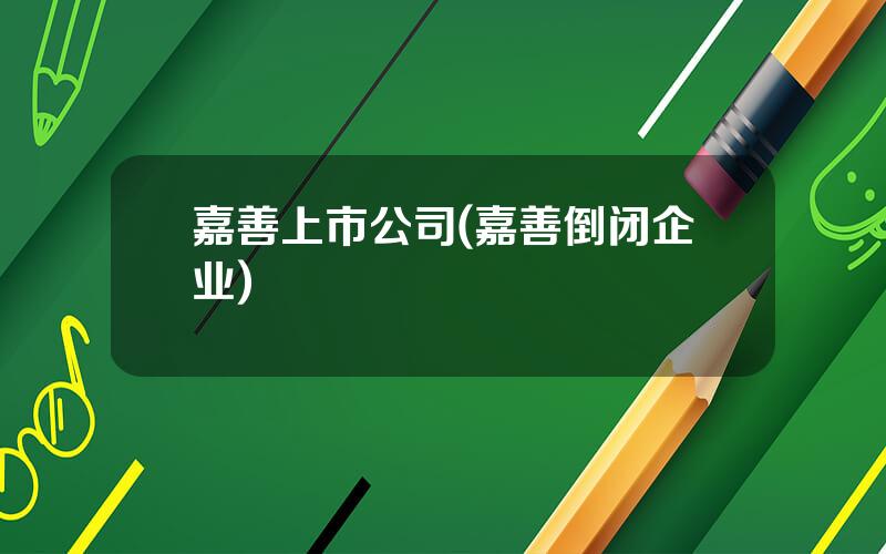 嘉善上市公司(嘉善倒闭企业)