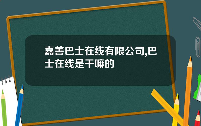 嘉善巴士在线有限公司,巴士在线是干嘛的