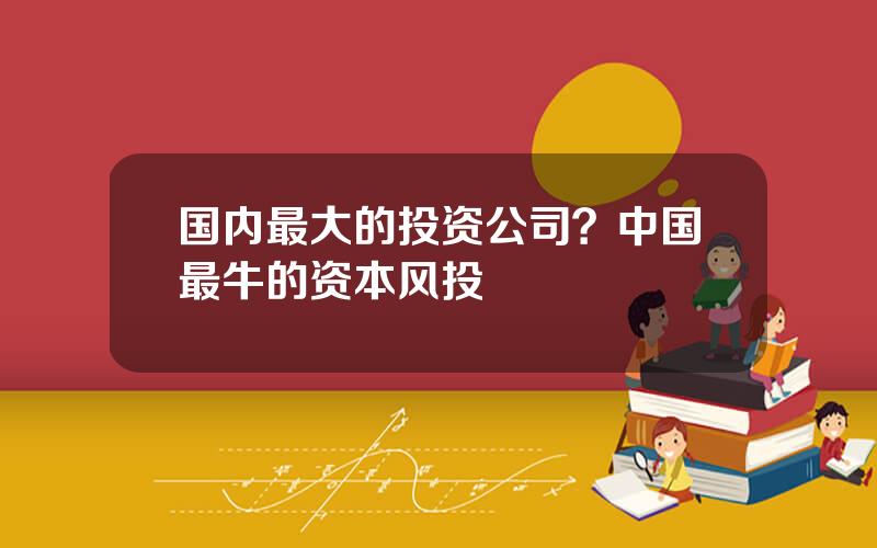 国内最大的投资公司？中国最牛的资本风投