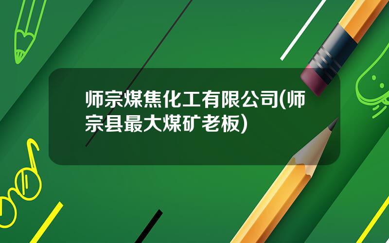 师宗煤焦化工有限公司(师宗县最大煤矿老板)
