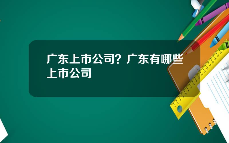 广东上市公司？广东有哪些上市公司