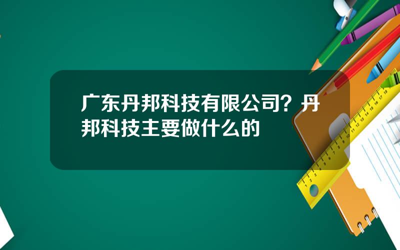 广东丹邦科技有限公司？丹邦科技主要做什么的