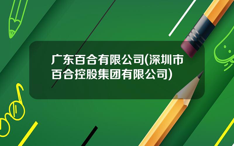 广东百合有限公司(深圳市百合控股集团有限公司)