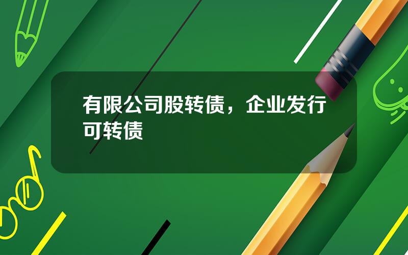 有限公司股转债，企业发行可转债