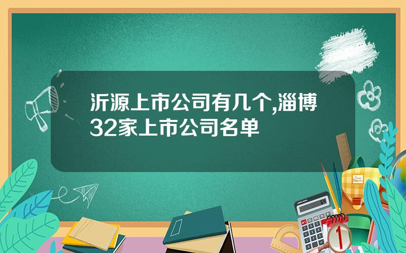 沂源上市公司有几个,淄博32家上市公司名单