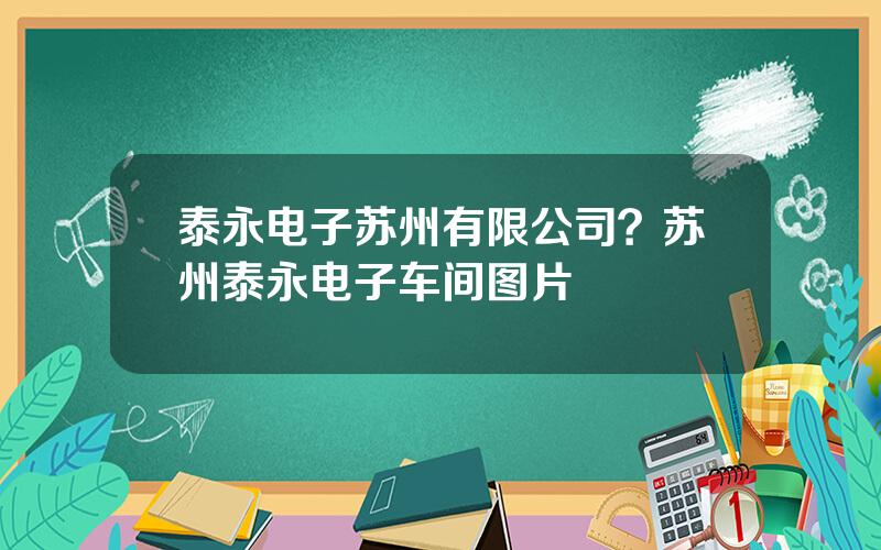 泰永电子苏州有限公司？苏州泰永电子车间图片