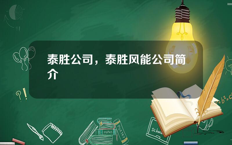 泰胜公司，泰胜风能公司简介